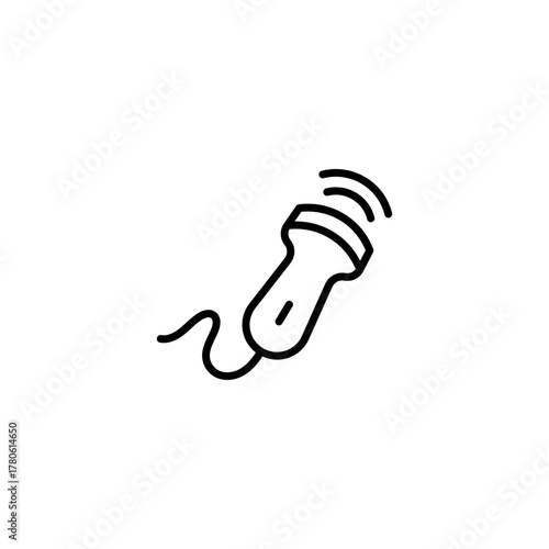 Ultrasound thin line icon. Medical equipment for health diagnostic. Modern vector illustration for laboratory service.