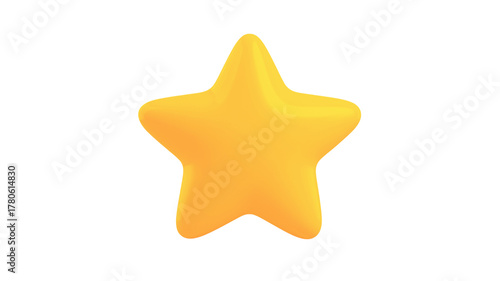 Shiny 3d golden star icon for Christmas decoration or award symbol