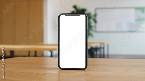 Wallpaper Mural White Screen Phone in Classroom Mockup Video | Smartphone Display Template, School Setting, Education & Digital Learning Concept Torontodigital.ca