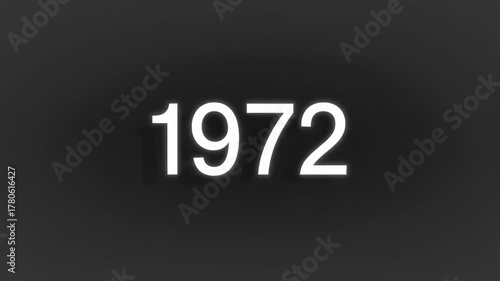 Year 1972 Text Appearing on a Grey Background