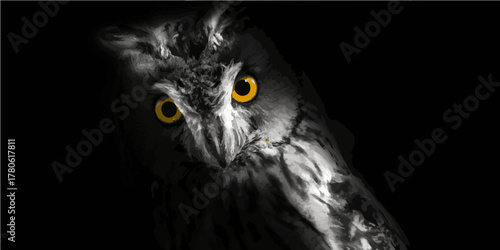 portrait of a black owl