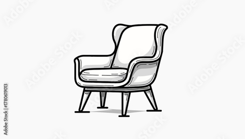 Upholstered Wingback Armchair