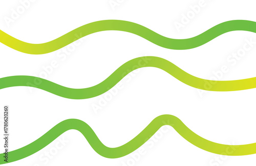 Three Abstract Green Wavy Lines Background Fresh Gradient Horizontal Waves Banner