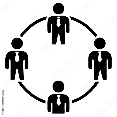 Business Team Forming a Circle Together Silhouette unity, teamwork, business, group