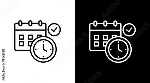 Time Discipline  White Icon Set Design