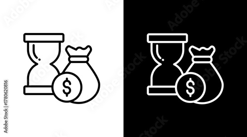 Time Investment  White Icon Set Design