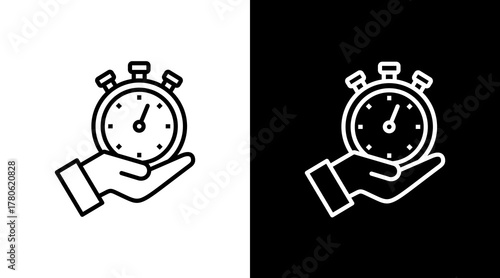 Time Mastery  White Icon Set Design