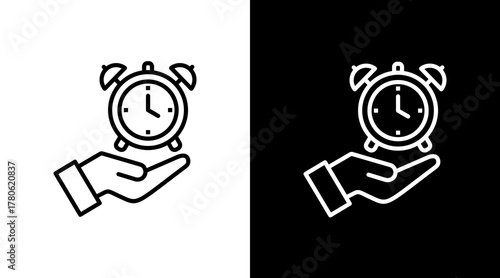 Time Awareness  White Icon Set Design