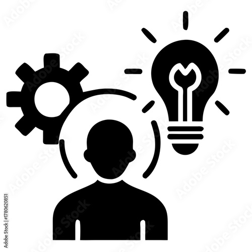 Silhouette of Startup Founder Generating Ideas, startup, founder, idea, innovation