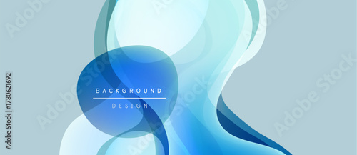 Abstract fluid shapes, blue tones, light gradients. Modern design element for backgrounds, digital art, presentations. Minimalist aesthetic.