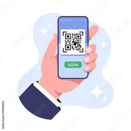 Scanning QR code with smartphone technology showcasing digital transformation and modern business practices with a focus on mobile accessibility and seamless integration