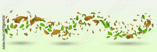Flying mixed foliage nature motion effect