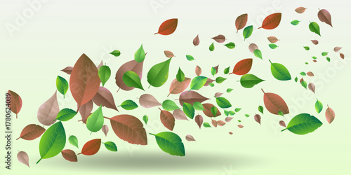 Flying mixed foliage nature motion effect