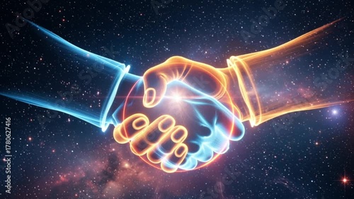Futuristic Handshake Concept Video: Collaboration, Partnership, and Innovation in a Digital World
