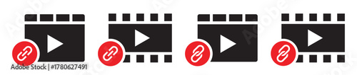 Video link set icon, vector illustration