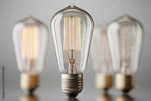 Three Vintage Edison Light Bulbs