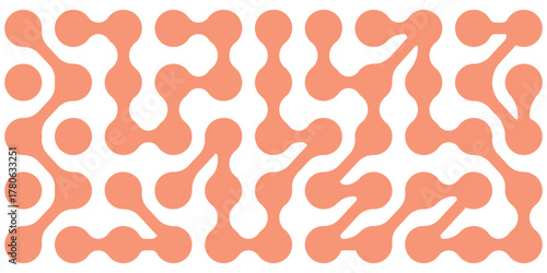 Diagonal metaball connected circles shape. Abstract nerve cell dots or computer nano net . Pattern of black metaballs isolated on white background. Metaball dot icon symbol set Set color metaballs set