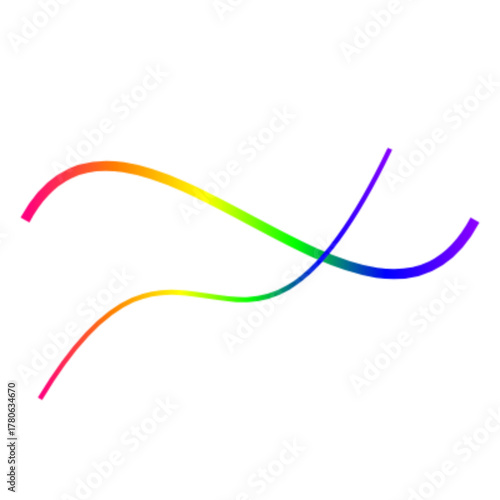 Symmetrical Intersecting Multicolour Gradient Curves