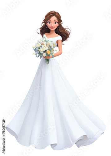 Animated Bride Radiates Joy with Delicate Bouquet on her Special Day!