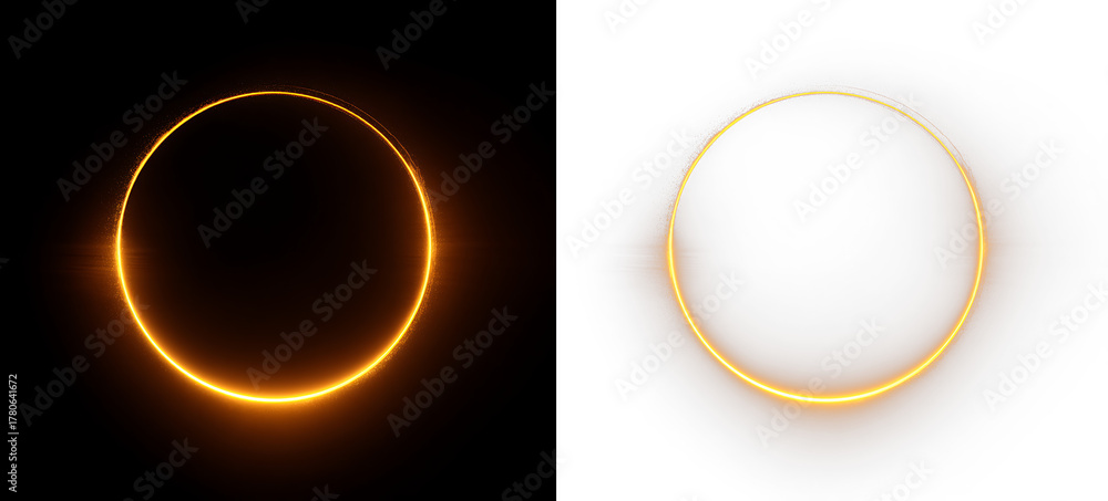 Fototapeta premium Bright glowing ring dust flare motion design PNG