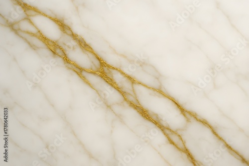 White Marble Slab with Gold Veins