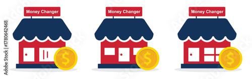 Money changer icon, vector illustration