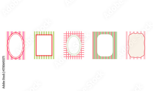 Set of Christmas hand-drawn border frames