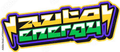 Auto speed race championship Y2K retro sticker or print. Speed racing retro vector tag, rally motorsport Y2K patch. Drag race competition sticker with auto energy abstract metallic glossy typography