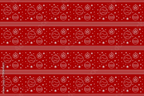 red christmas pattern background with ornaments