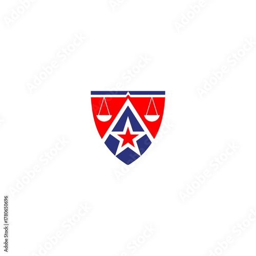 Free Download America Shield Star Scale of Justice Logo - GFXLoad