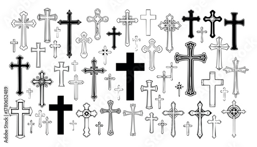 A collection of various christian cross designs