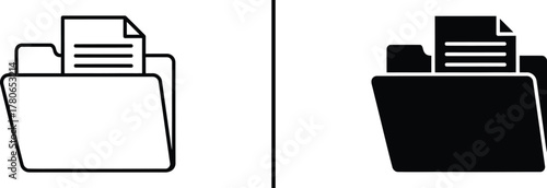 Document Folder Icon – File Storage, Archive, and Office Organization Symbol