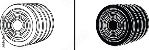 Steel Coil Roll Icon – Industrial Metal Sheet and Manufacturing Material