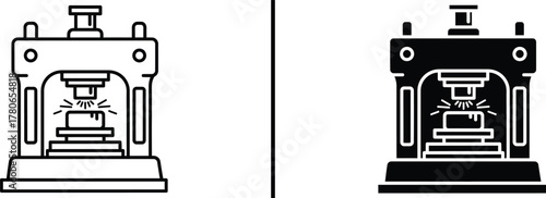 Welder at Work Icon – Welding Worker with Protective Mask Illustration