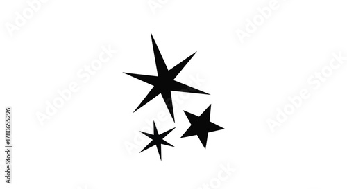 Sparkle and Shine A Trio of Abstract Starbursts Against a Clean White Background