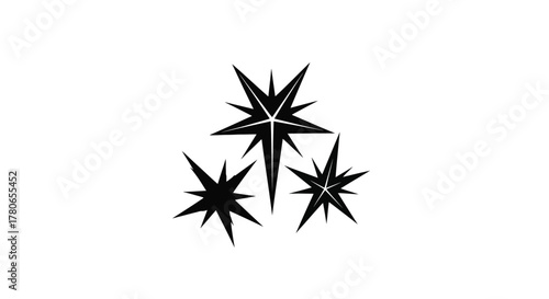 Abstract star icons cluster perfect for branding designs and visual compositions