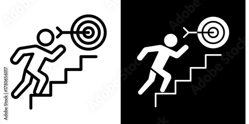 Career Goal Tracker  Icon Set White Mix Style Collection