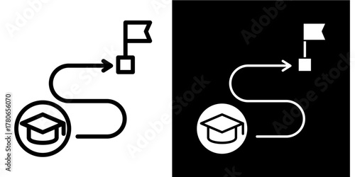 Career Milestones  Icon Set White Mix Style Collection