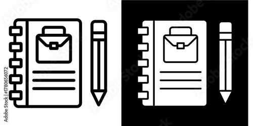 Career Journal  Icon Set White Mix Style Collection