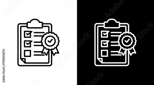 Quality Check  White Icon Set Design