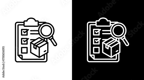 Quality Control  White Icon Set Design