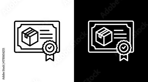 Quality Certification  White Icon Set Design