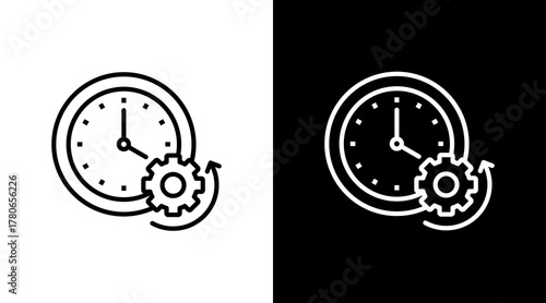 Efficiency  White Icon Set Design