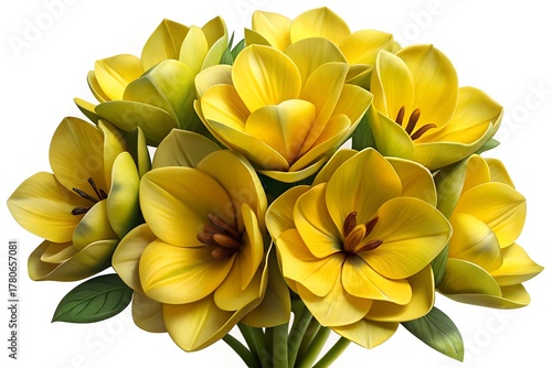 yellow flowers on white background