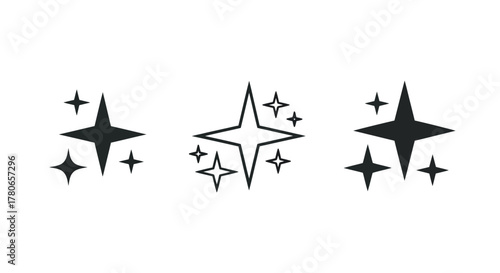 Sparkle and Shine Icons Simple Star and Glitter Graphics