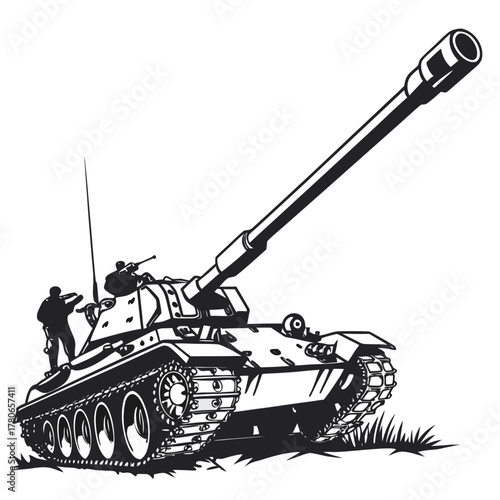 vector illustration of a tank