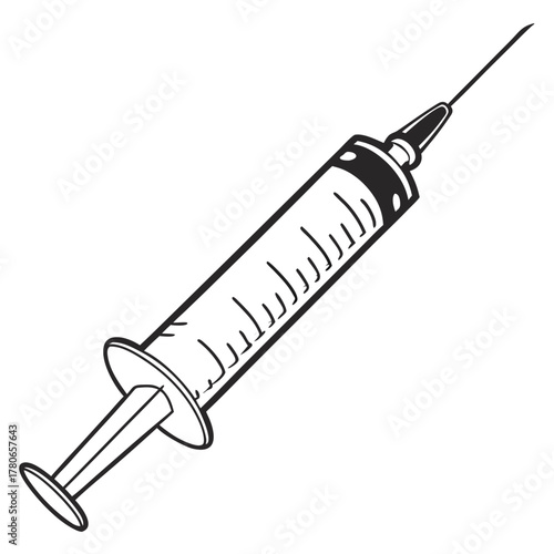 syringe on white background