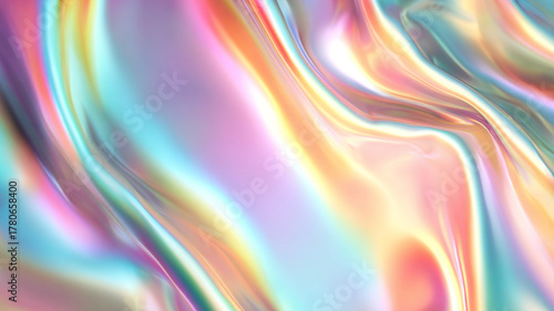 Gradient holographic background, iridescent rainbow tones