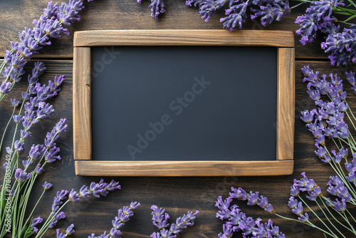 Rustic Chalkboard Frame with Lavender Flowers