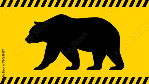 熊出没注意 危険 警告 イメージ 16:9サイズ